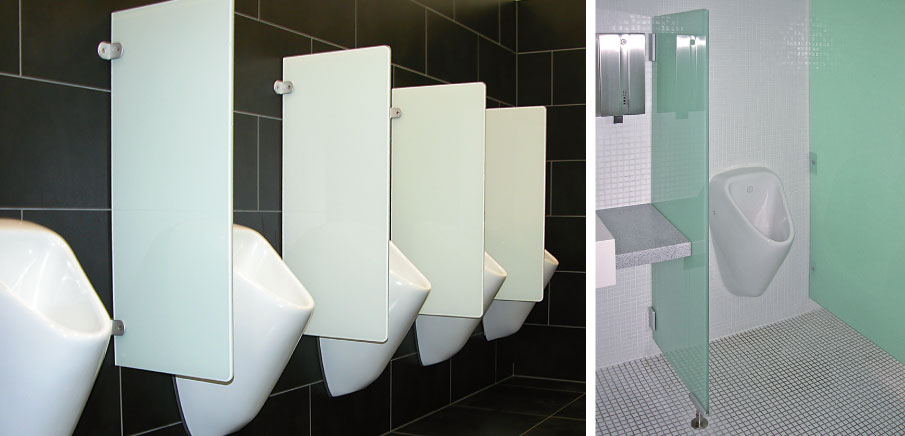 KemTec Urinal Scham- & Trennwände, Montagebeispiele
